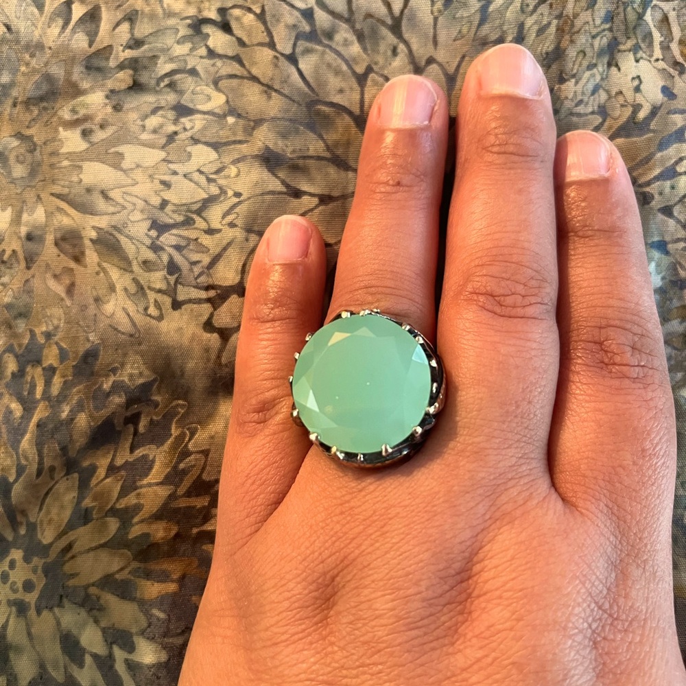 Bora Chalcedony Sterling Silver And Bronze Ring Size 8